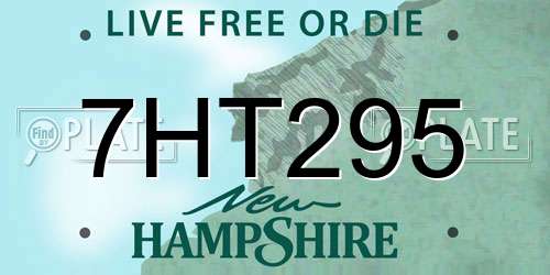 7HT295 New Hampshire License Plate