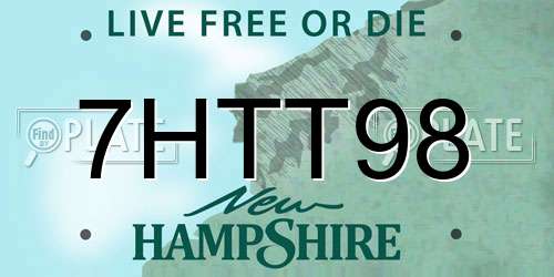 7HTT98 New Hampshire License Plate