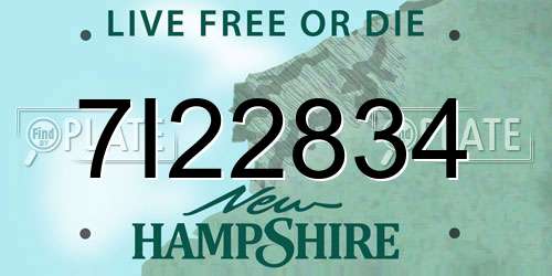 7I22834 New Hampshire License Plate