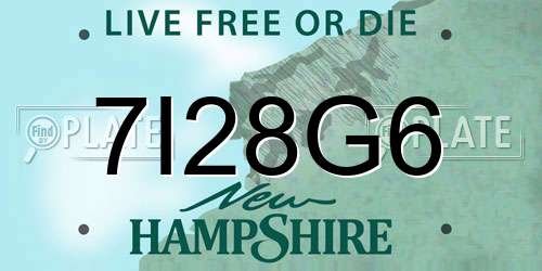 7I28G6 New Hampshire License Plate