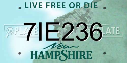 7IE236 New Hampshire License Plate