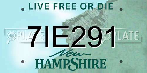 7IE291 New Hampshire License Plate