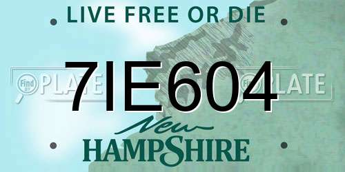 7IE604 New Hampshire License Plate