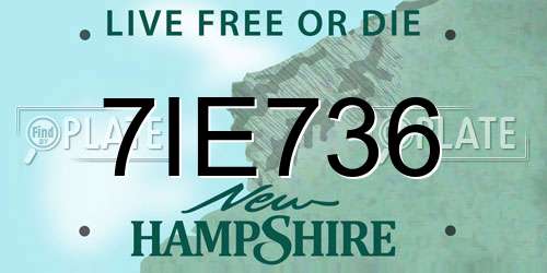 7IE736 New Hampshire License Plate
