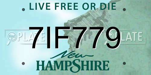 7IF779 New Hampshire License Plate
