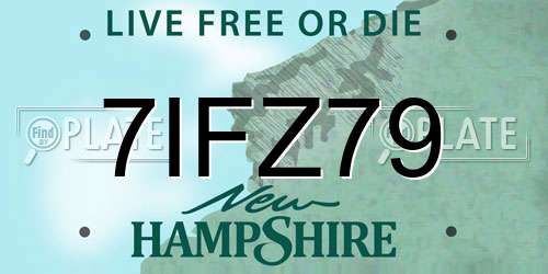 7IFZ79 New Hampshire License Plate