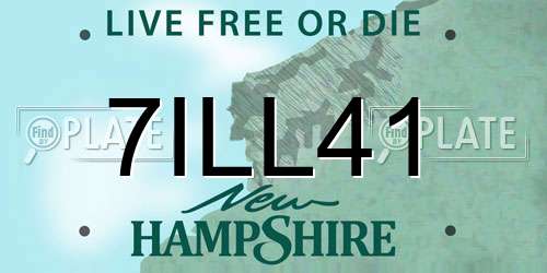 7ILL41 New Hampshire License Plate