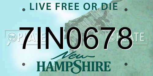 7IN0678 New Hampshire License Plate
