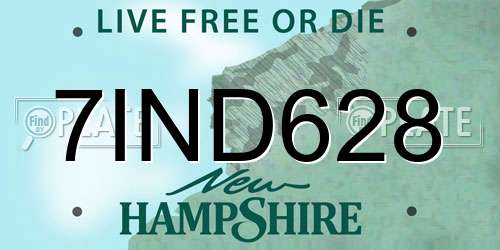 7IND628 New Hampshire License Plate