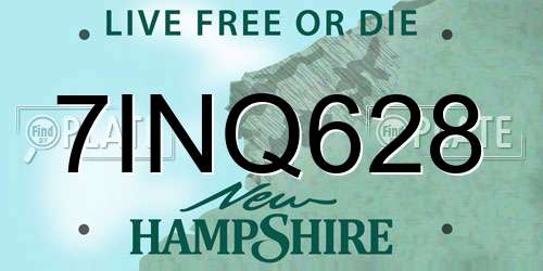7INQ628 New Hampshire License Plate