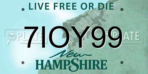 7IOY99 New Hampshire License Plate
