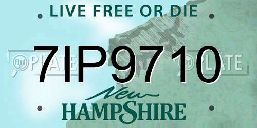 7IP9710 New Hampshire License Plate