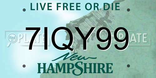 7IQY99 New Hampshire License Plate