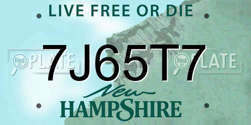 7J65T7 New Hampshire License Plate