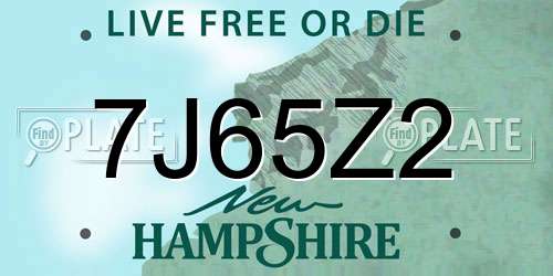 7J65Z2 New Hampshire License Plate