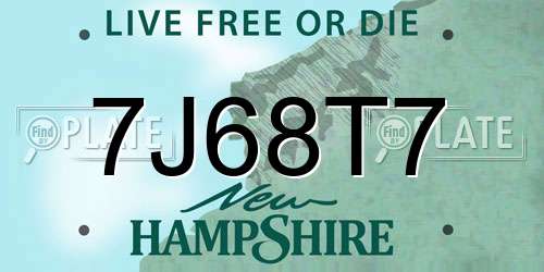7J68T7 New Hampshire License Plate