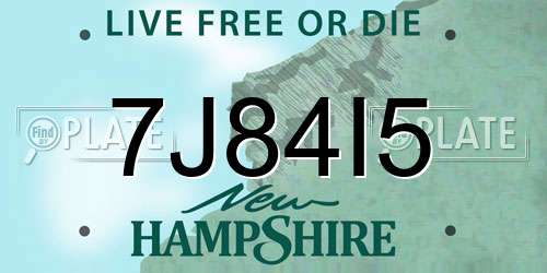 7J84I5 New Hampshire License Plate
