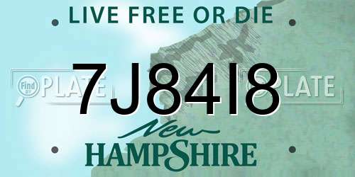 7J84I8 New Hampshire License Plate