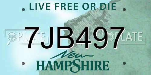7JB497 New Hampshire License Plate