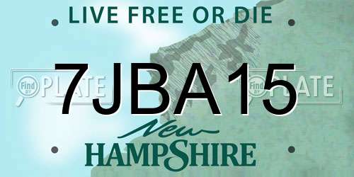 7JBA15 New Hampshire License Plate