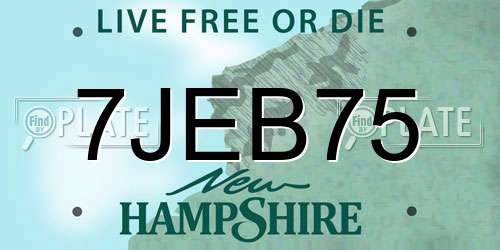 7JEB75 New Hampshire License Plate