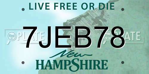 7JEB78 New Hampshire License Plate