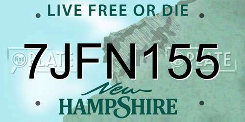 7JFN155 New Hampshire License Plate