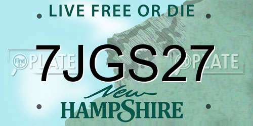 7JGS27 New Hampshire License Plate