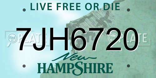 7JH6720 New Hampshire License Plate