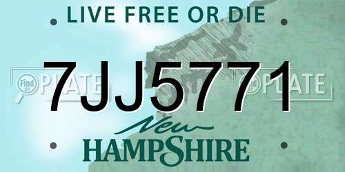 7JJ5771 New Hampshire License Plate