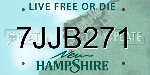 7JJB271 New Hampshire License Plate