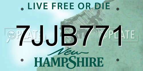 7JJB771 New Hampshire License Plate