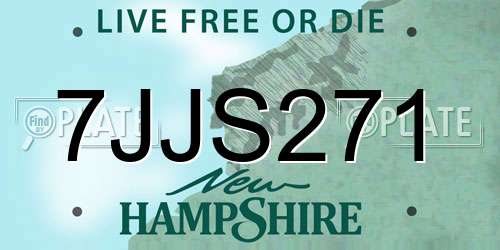 7JJS271 New Hampshire License Plate