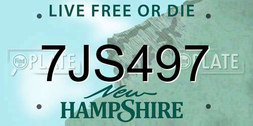 7JS497 New Hampshire License Plate