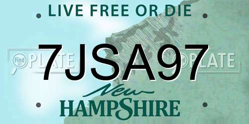 7JSA97 New Hampshire License Plate
