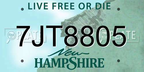 7JT8805 New Hampshire License Plate