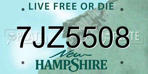 7JZ5508 New Hampshire License Plate