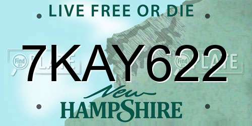7KAY622 New Hampshire License Plate