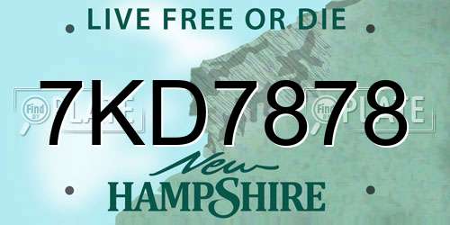 7KD7878 New Hampshire License Plate