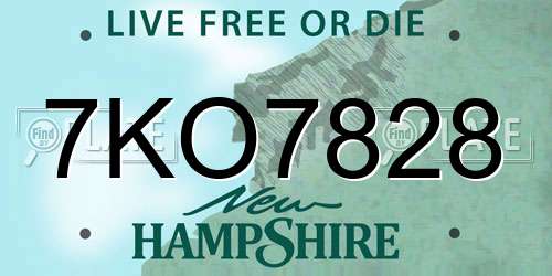 7KO7828 New Hampshire License Plate