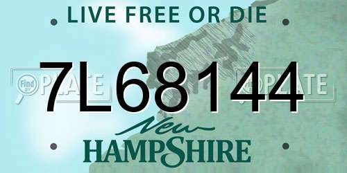 7L68144 New Hampshire License Plate