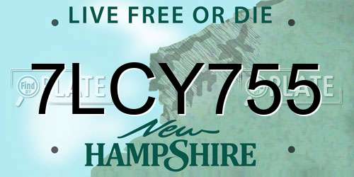 7LCY755 New Hampshire License Plate