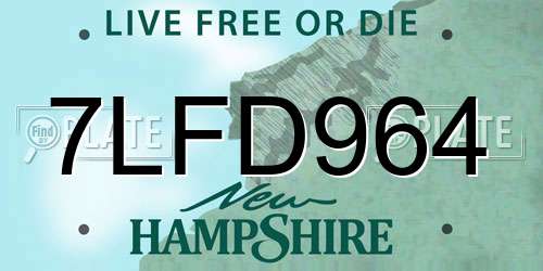 7LFD964 New Hampshire License Plate