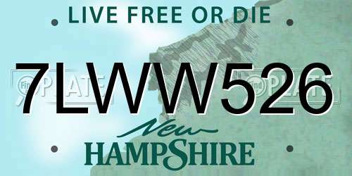 7LWW526 New Hampshire License Plate