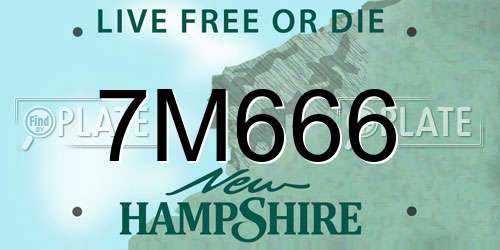 7M666 New Hampshire License Plate