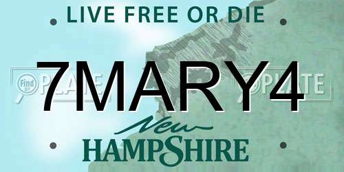 7MARY4 New Hampshire License Plate
