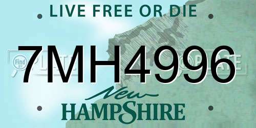 7MH4996 New Hampshire License Plate