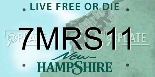 7MRS11 New Hampshire License Plate