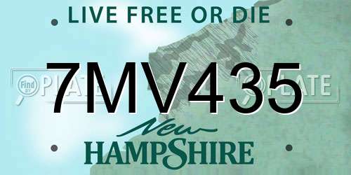 7MV435 New Hampshire License Plate
