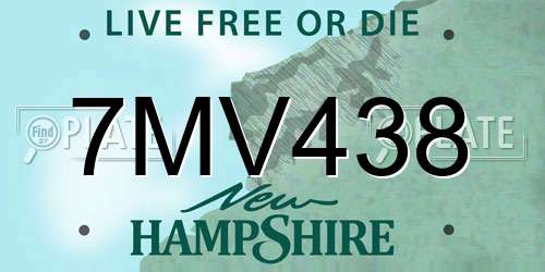 7MV438 New Hampshire License Plate